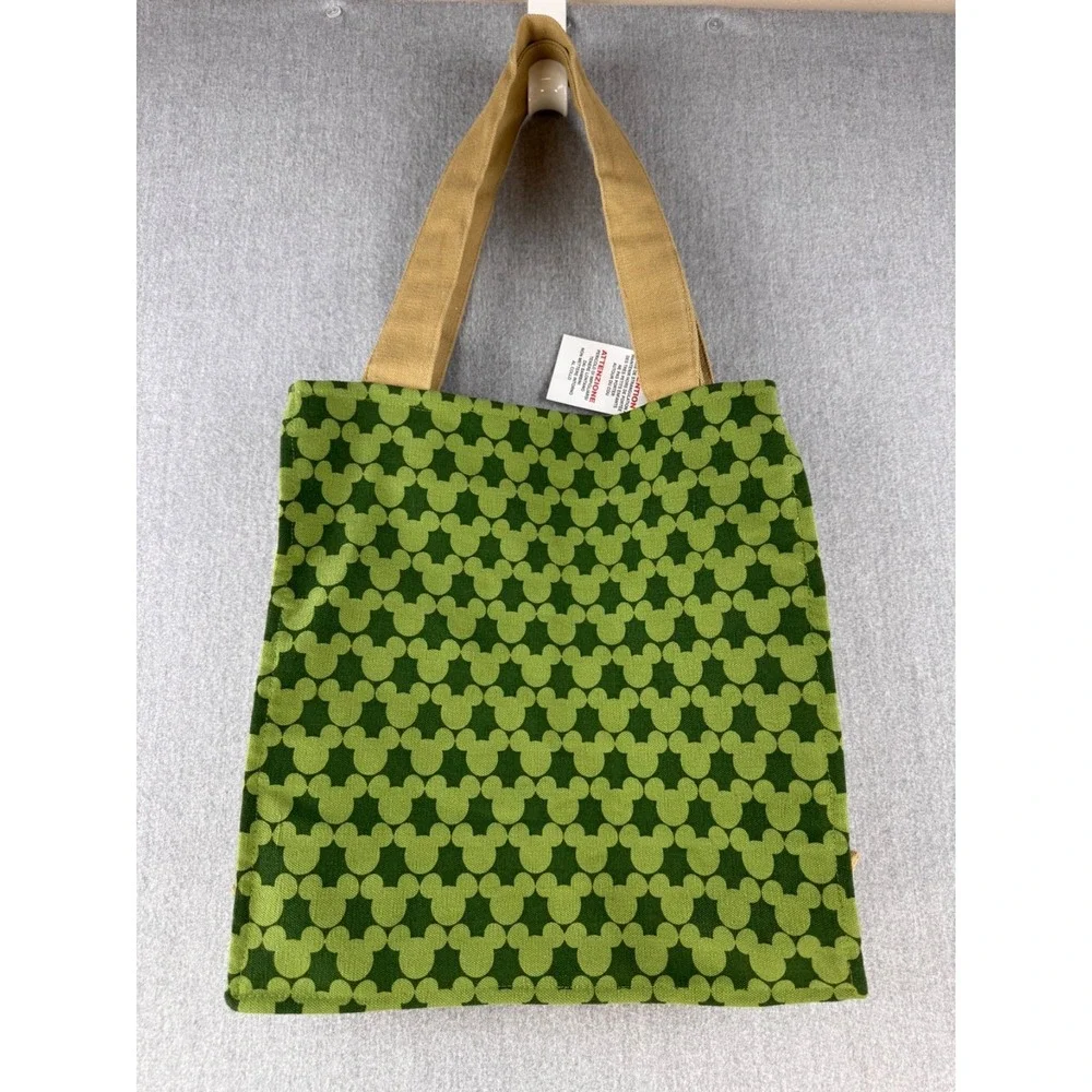 NWT Vintage 2009 Disney World of Good Mickey Mouse Green Canvas‎ Tote Bag Rare